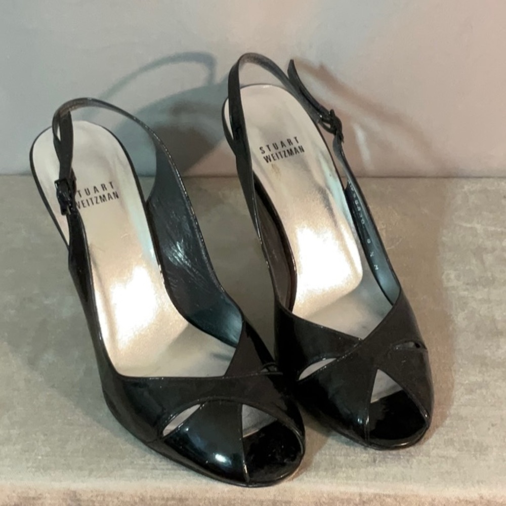 Stuart Weitzman Slingback Open Toe Wedge Heels - image 2